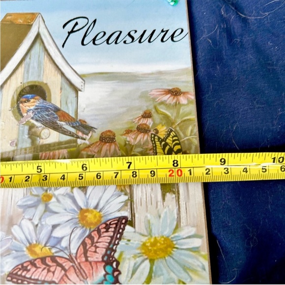 Vintage Bird House Fence Nature Sunny Day Wall Hanging Home Decor Wood Sign - Picture 3 of 6